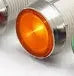 10mm stainless steel edge LED indicator light with wire and flat metal lens in multiple colours.