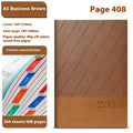 A5 thick notepad with 408 pages and striped PU leather cover in multiple colour options