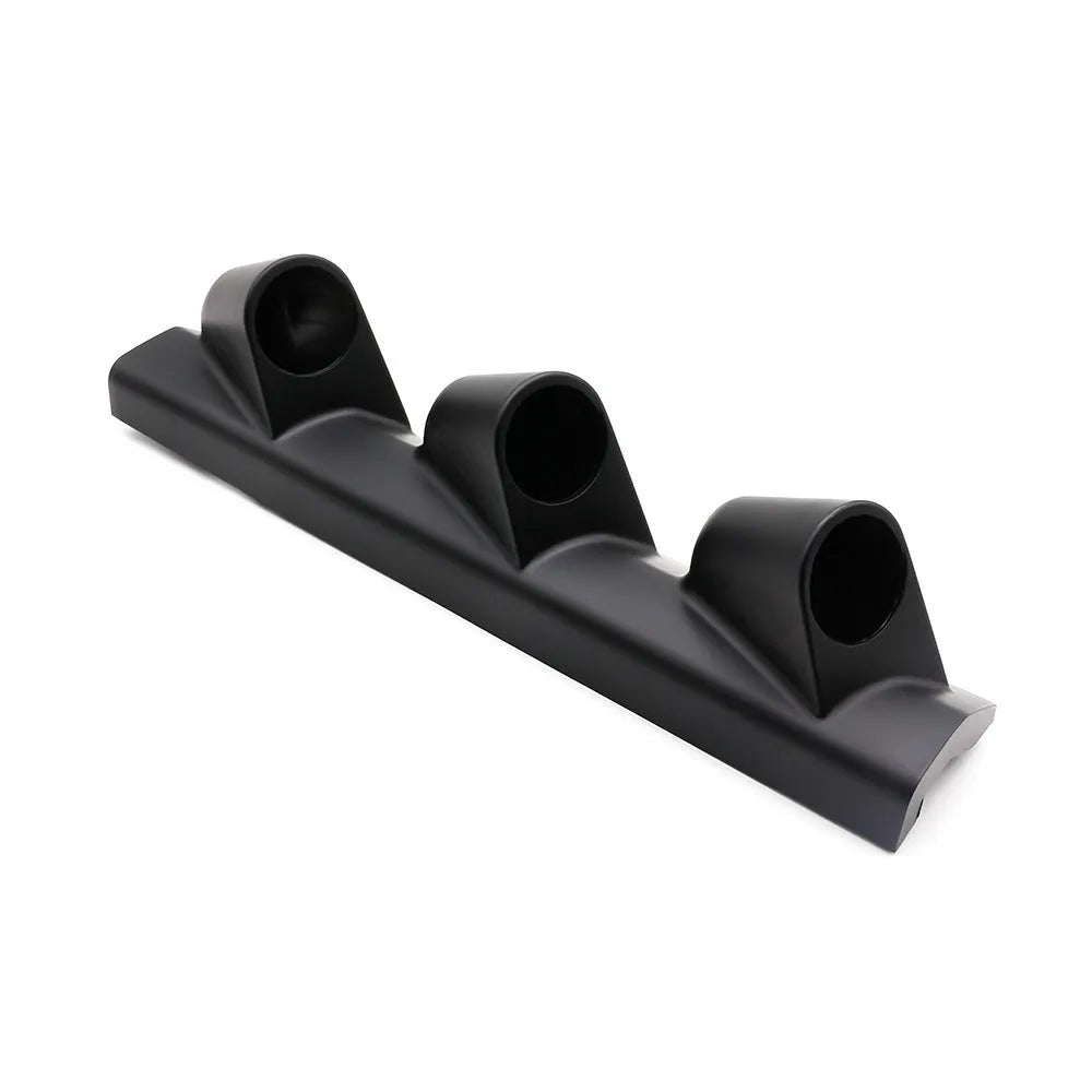 Black three-hole car instrument frame for right-hand drive vehicles with 52mm gauge compatibility