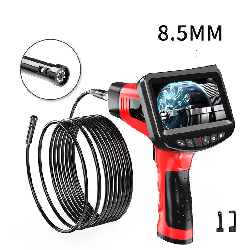 8.5mm dual-lens endoscope inspection camera with snake pipeline and hard wire cable options