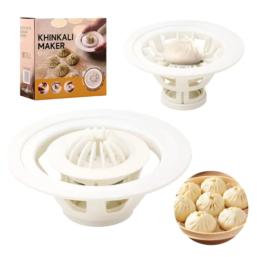 Four black steamed bun moulds for shaping baozi and dumplings
