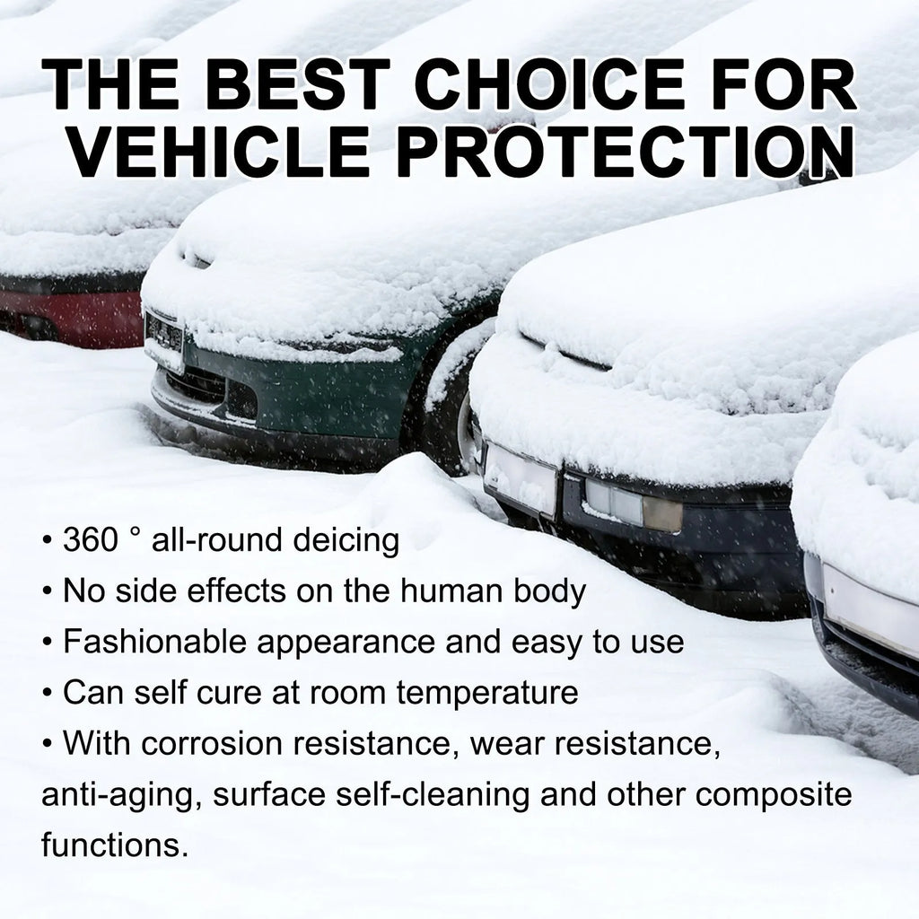 Car snow brush with hydrophobic nano coating and compact PE plastic handle