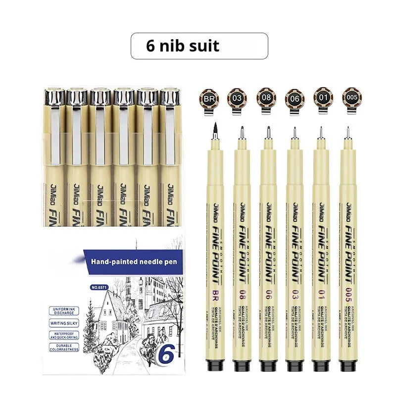 Needle pen with colourful cartoon design, 133mm long, for sketching and writing.