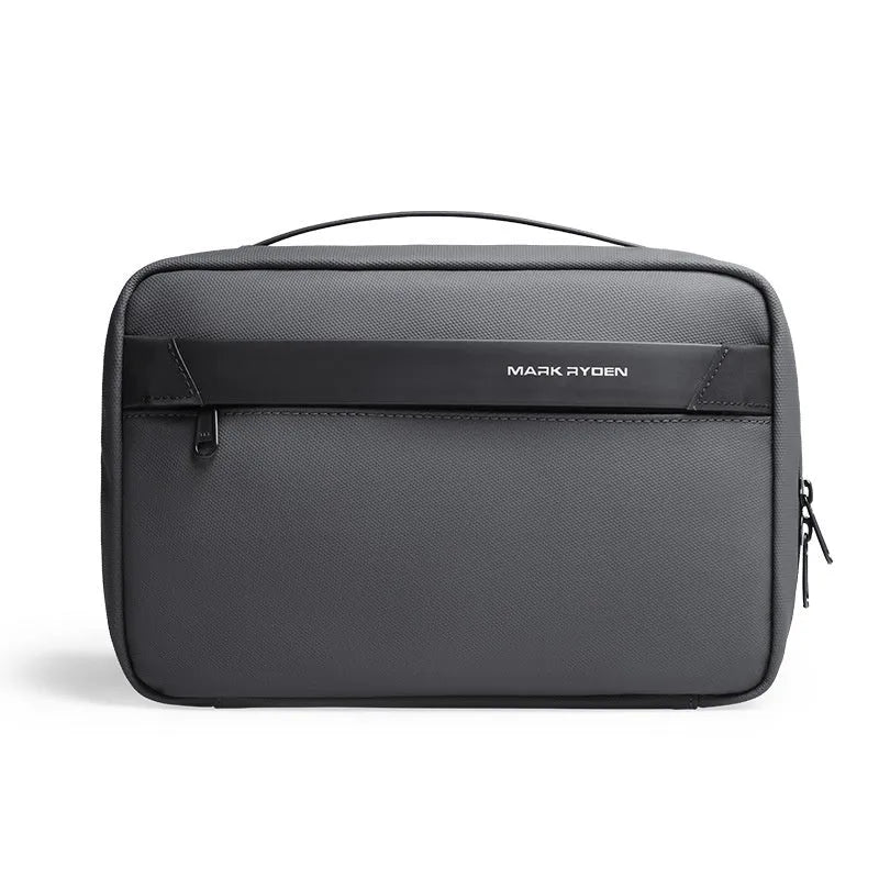 Men's portable toiletries storage bag with wet dry separation compartments in Oxford cloth