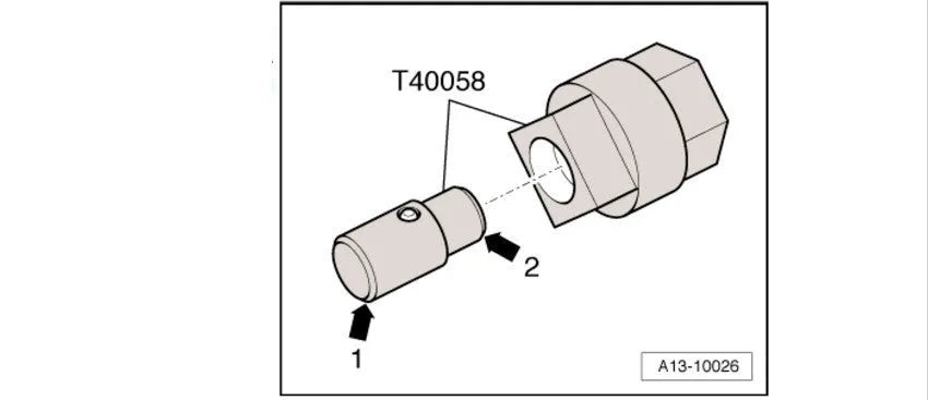 Aodi T40058 crankshaft rotating sleeve and adapter automotive timing tool with guide pin