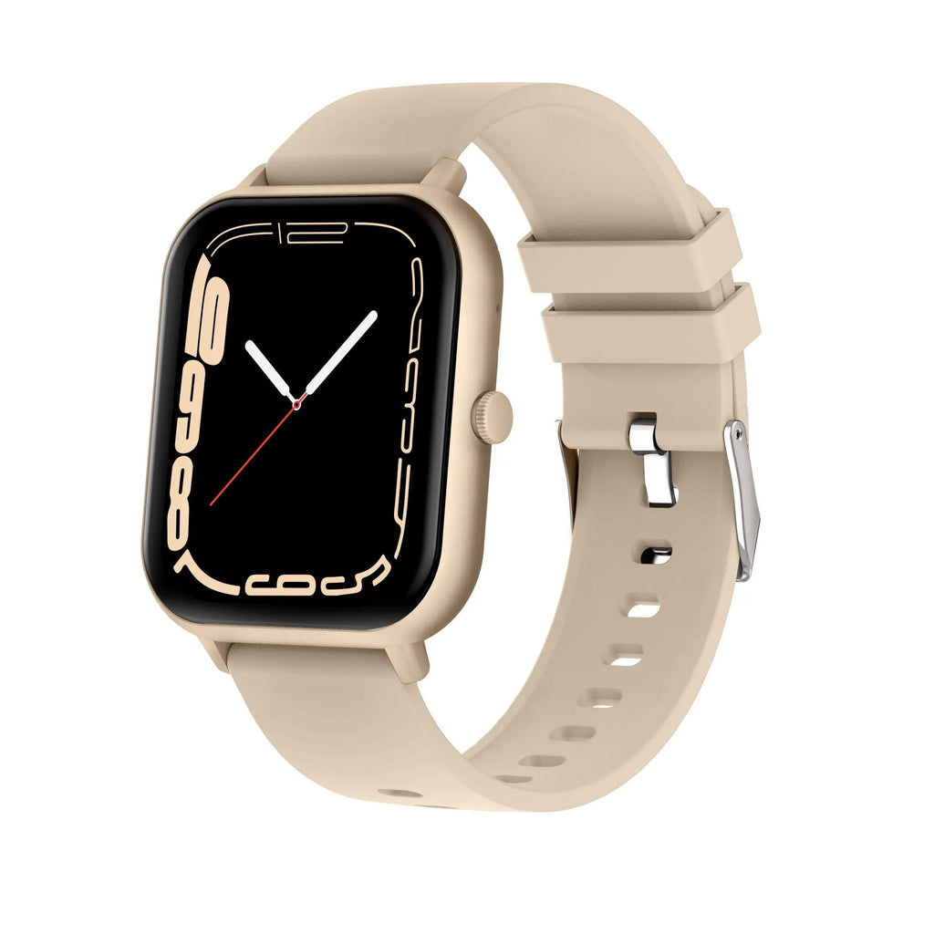 Bluetooth smart watch with TFT touch screen in black, silver gray, pink, or khaki colour options