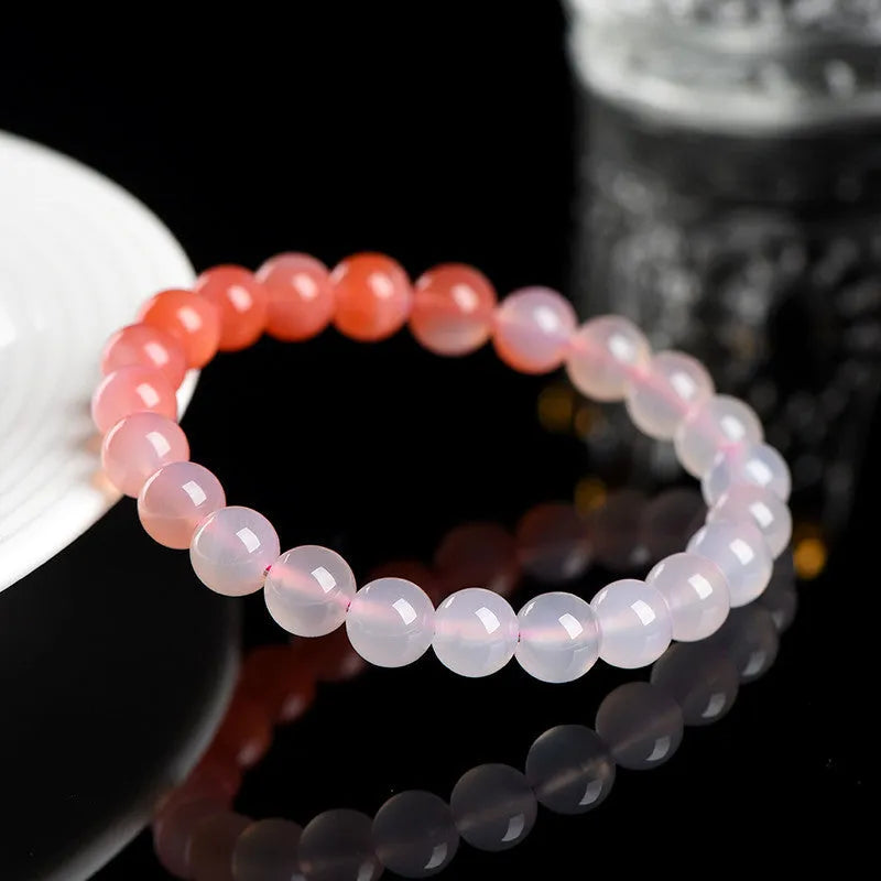 Yanyuan agate bracelet with gradient colour geometric beads in natural stone material