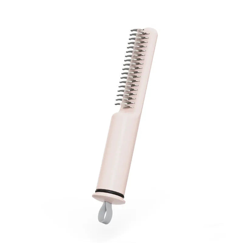 Stainless steel dog dematting comb with pink handle for removing knots and mats