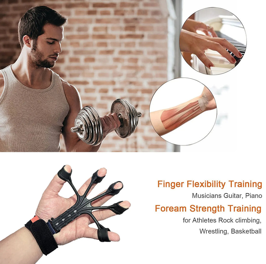 Silicone finger rehabilitation trainer with adjustable belt for flexion and extension exercises