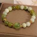 Women's bracelet in Xiuyan jade green colour with original light luxury sweet Mori style design