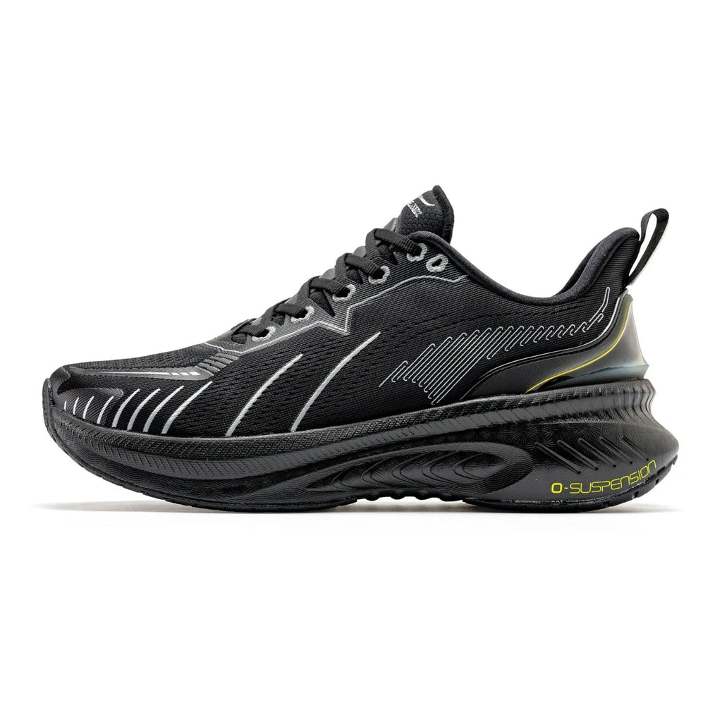 Low top running sneakers with PU mesh upper, rubber sole, and available in various colours like red, black, and blue.