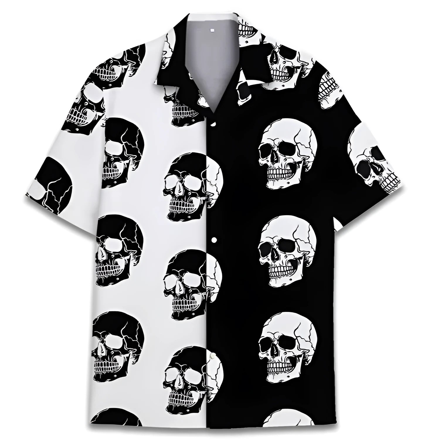 Men's Cuban collar Hawaiian shirt with digital print pattern in polyester fabric for summer wear