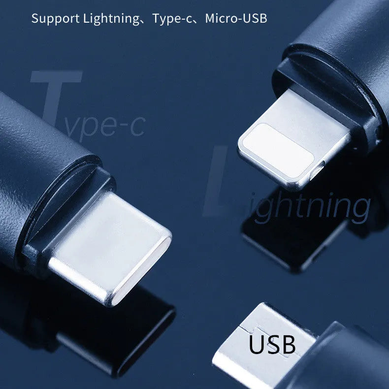 Small black capsule infrared remote control emitter for smartphone with Lightning, Type-C, or Micro-USB connector