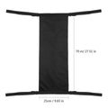 Black cylindrical Oxford cloth pannier bag attached to a wheelchair for oxygen cylinder storage.