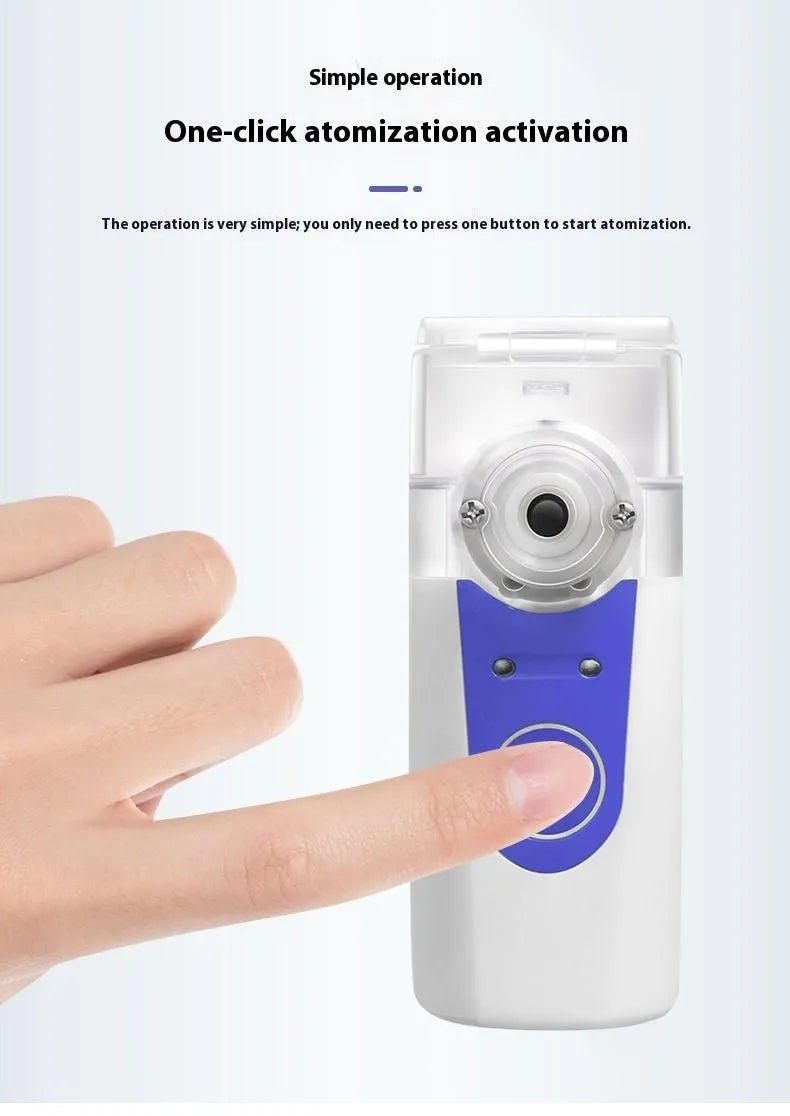 Columnar plastic USB handheld nebuliser with single mist outlet