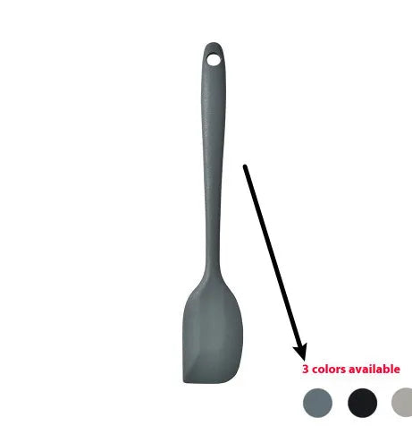 12-piece silicone kitchen utensil set with storage bucket in black, including ladle, spatula, claw tools and egg beater