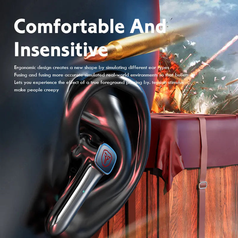 M59 style wireless Bluetooth gaming headset with compact ABS plastic earcups.