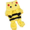 Fleece hooded coat for a small dog or cat on a white background