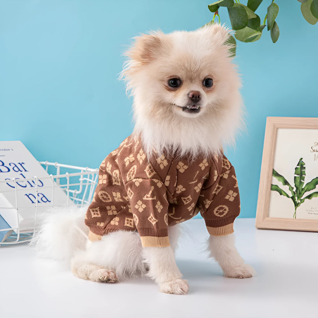 Wool dog sweater for autumn and winter wear in monochrome or two-tone colours sizes XS to XXL