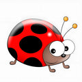 Ladybird cartoon car sticker decal measuring 14.5cm in PVC material