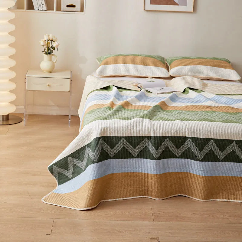 Pure cotton printed bed sheet set in modern simple style with reactive dye colours