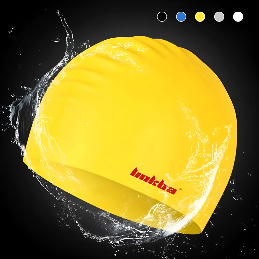 Professional silicone swimming cap with waterproof earmuffs in multiple colour options
