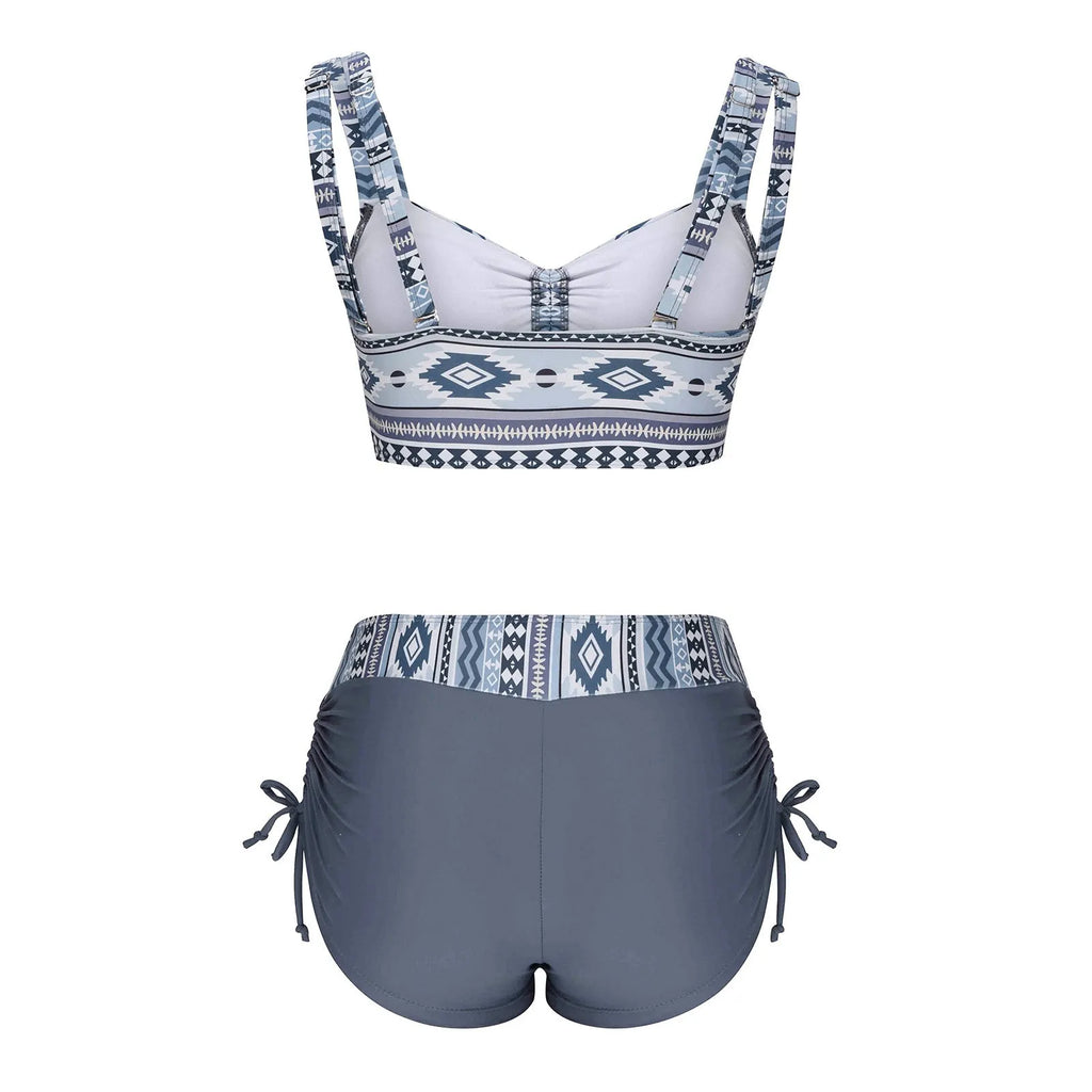 Women's bright coloured split bikini swimsuit without underwire, sizes S M L XL 2XL.