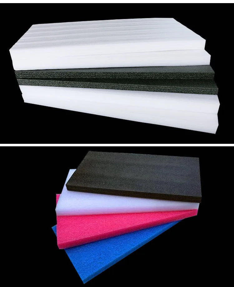 Large white rectangular EPE pearl cotton foam board showing its 200x100cm dimensions and 10mm thickness.