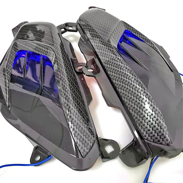 Pair of carbon fibre design LED side lamps for YAMAHA NMAX125 and NMAX155 scooters