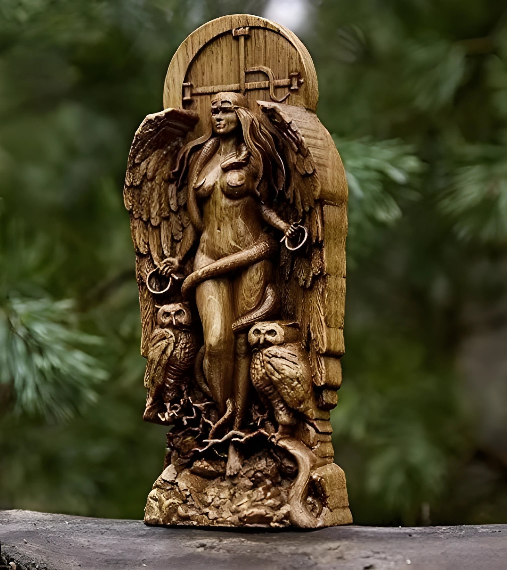 Resin Greek goddess statue for pagan altar or garden decoration in colour options A B C