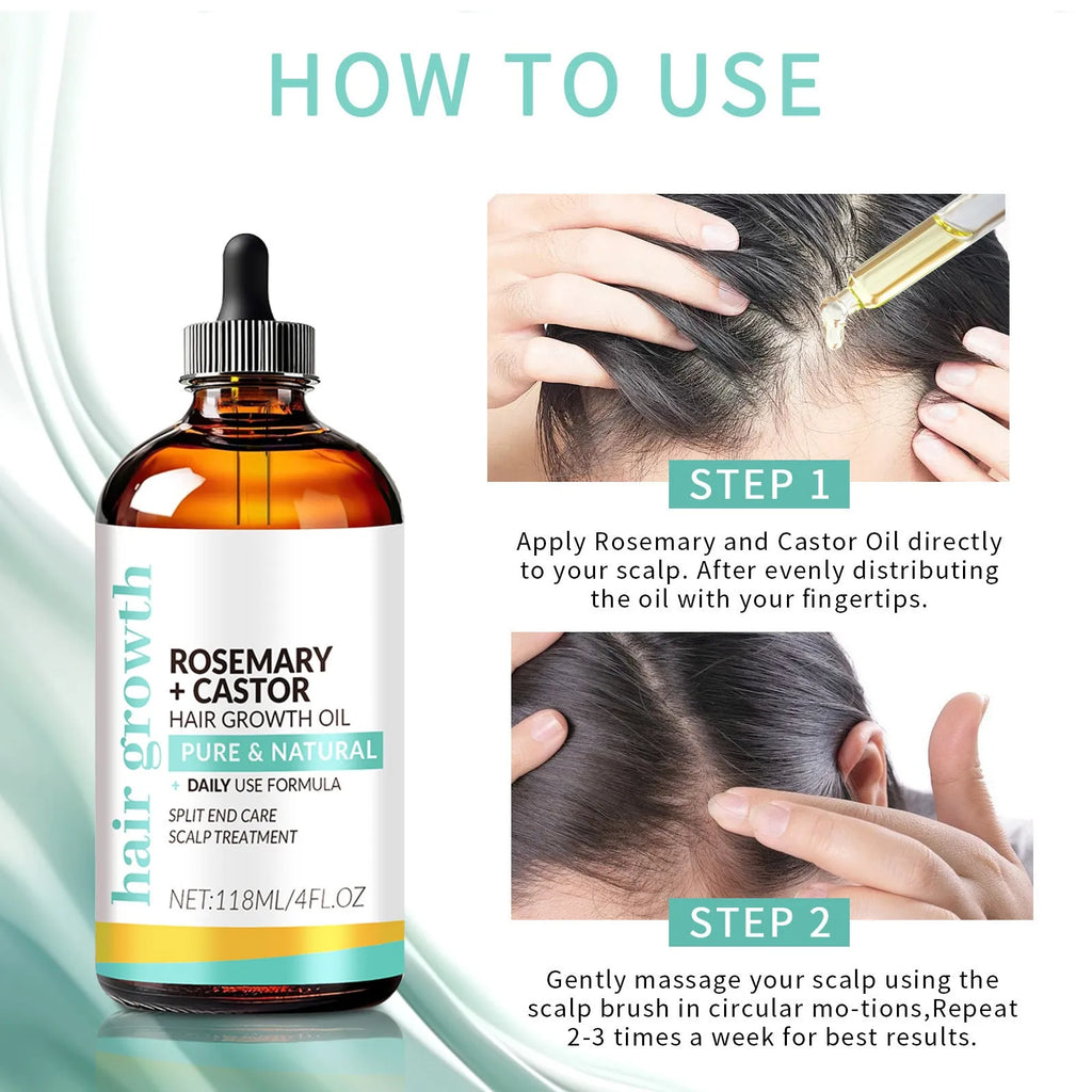 118ml bright yellow hair treatment oil with scalp massage brush for dense long hair