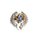 Adjustable ring with geometric angel wings pattern and open mouth design
