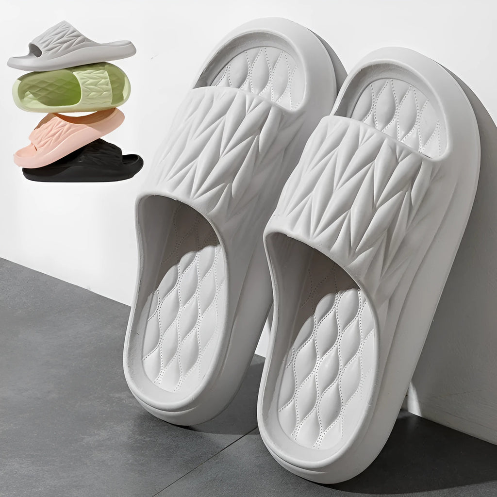 Leaf texture EVA household slippers in multiple colours with non-slip soles