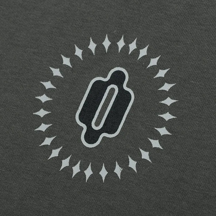 Grey cotton pullover jumper with drop shoulder sleeves and round neck