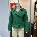 Punk locomotive style jacket with drawstring closure and Peter Pan collar in polyester fabric