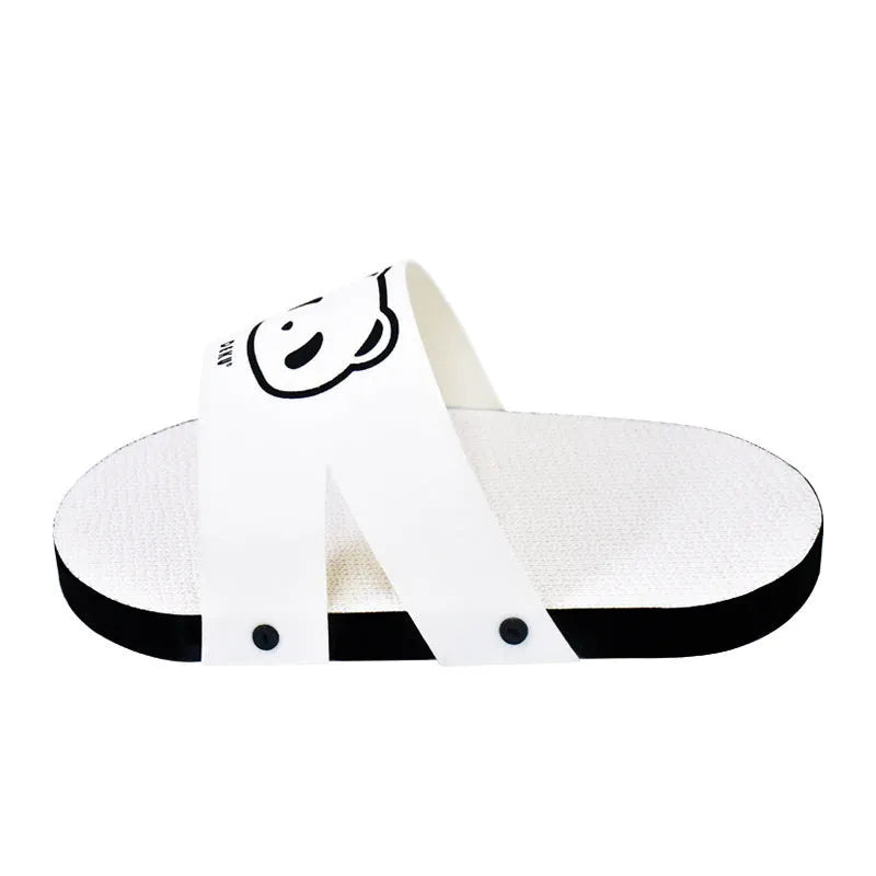 White corrugated paper cat scratch board in a slipper style shape.