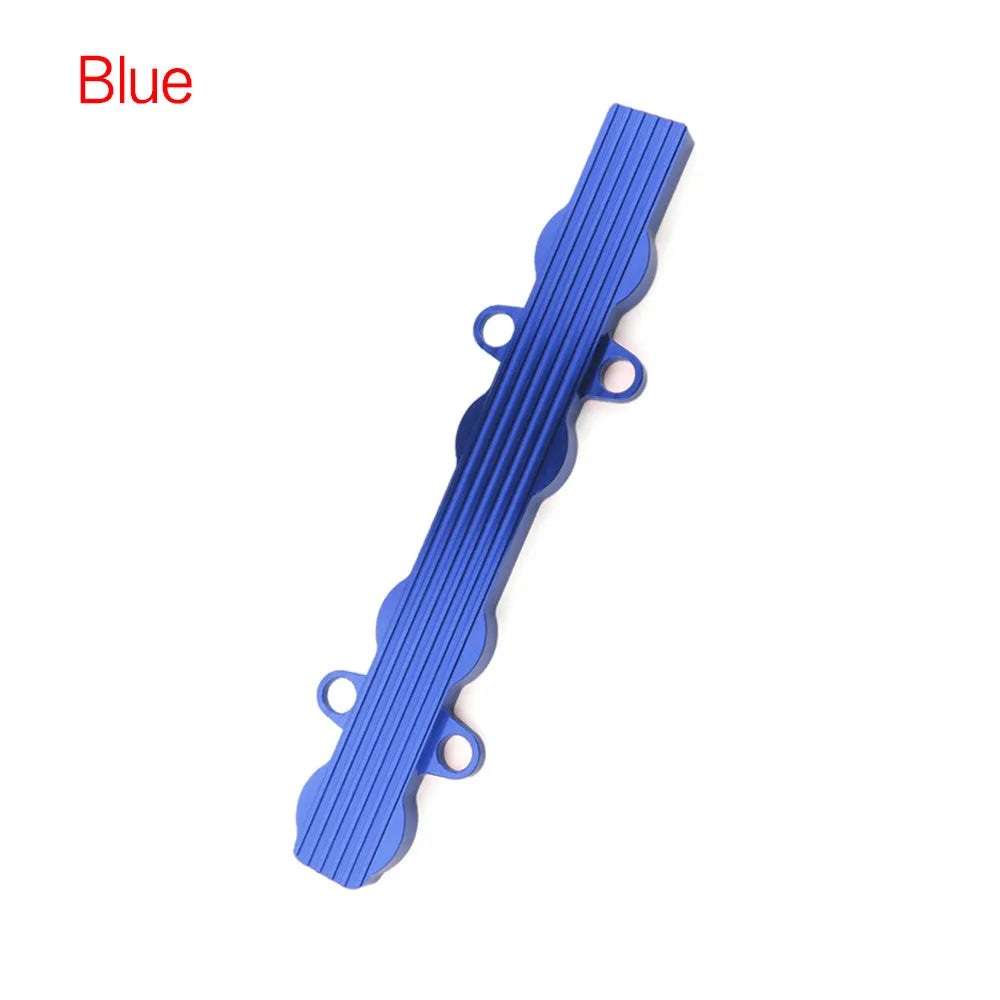 Aluminium alloy engine bonnet heat shield cover in blue, red, and silver colour options