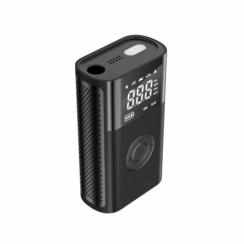 Wireless handheld digital display car air pump with ABS construction and multiple inflation nozzles