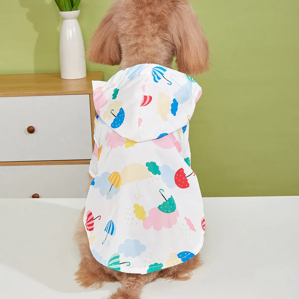 Cartoon umbrella pattern polyester pet raincoat for dogs and cats in multiple sizes