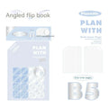 Oblique Angle Book Series Artsy Ins Style notebook in A5 or B5 size with white or plaid blue cover