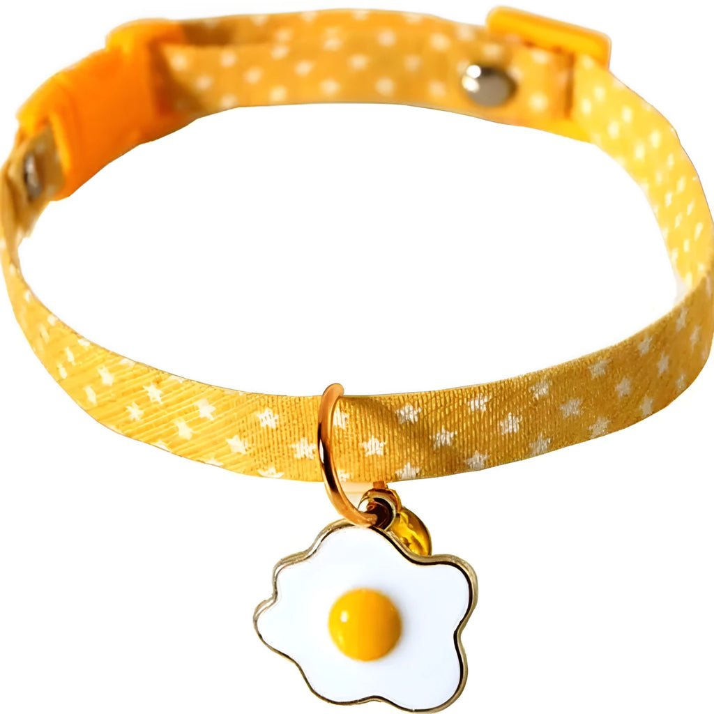 Adjustable green cat collar with bell pendant and bow tie for small dogs