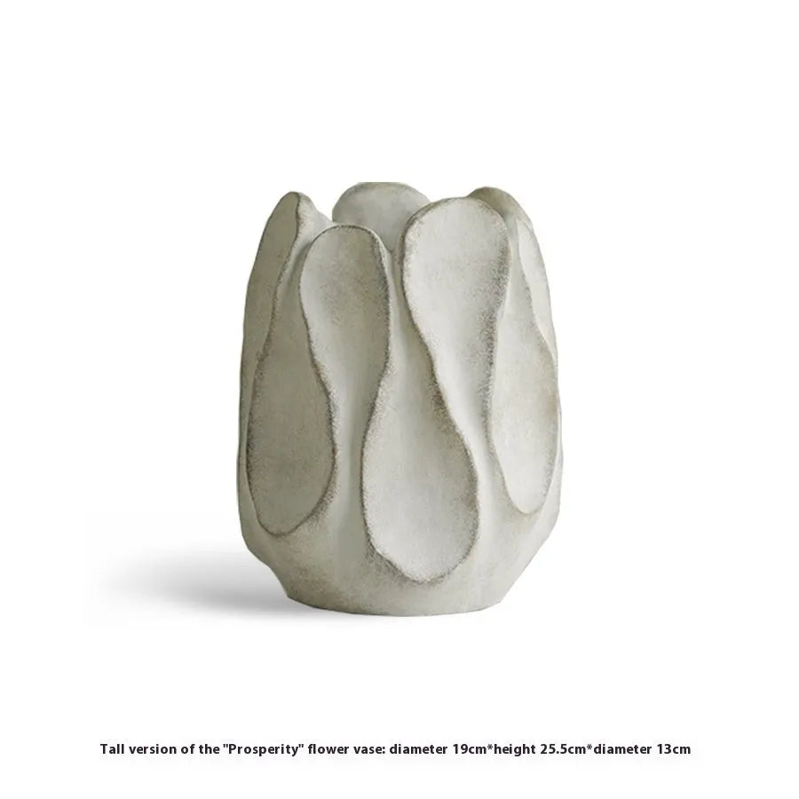 Handmade irregular ceramic art vase in low style and high style sizes for flower arrangements.