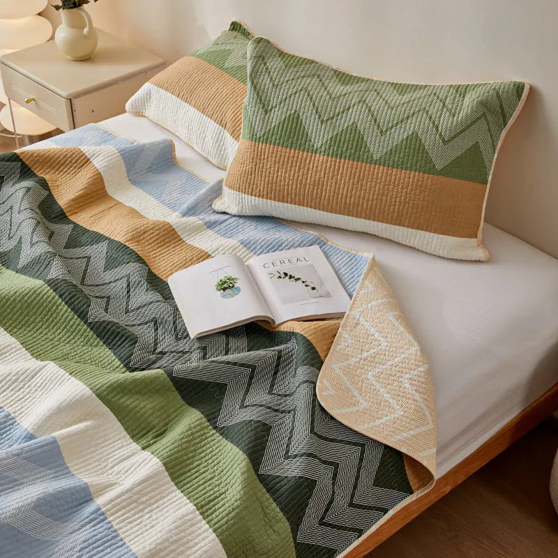 Pure cotton printed bed sheet set in modern simple style with reactive dye colours