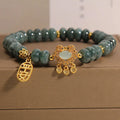 Women's natural emerald jade bracelet with abacus beads and alloy safety lock clasp