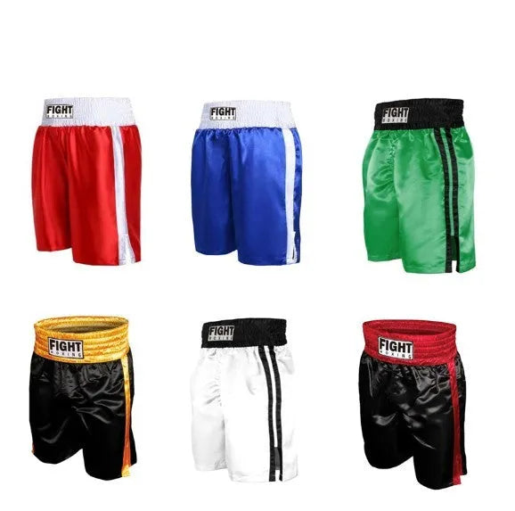 Boxing shorts with elasticated waistband in black and gold colour combination