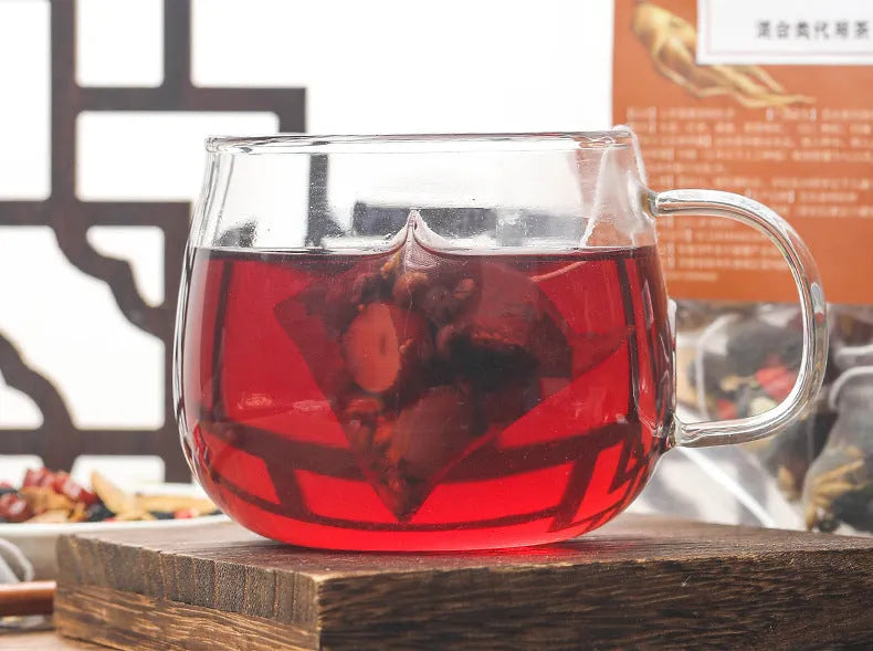 Ginseng Mulberry Black Wolfberry Tea package with 40 individual sachets, total weight 200g.