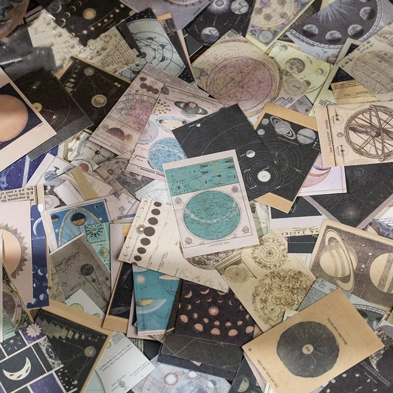 Retro note stickers in box, 320 pieces of 4cm by 6cm double gummed Japanese paper