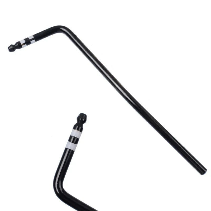 A direct plug-in guitar tremolo arm in a metallic chrome finish.