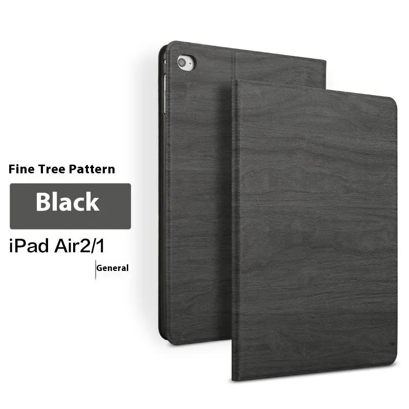 Sapphire blue imitation leather iPad protective cover with built-in anti-fall bracket.