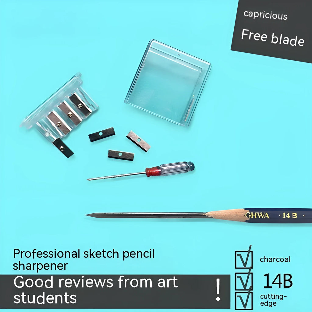 Geometric-shaped four-hole plastic pencil sharpener with screwdriver, from a bulk pack of 288.
